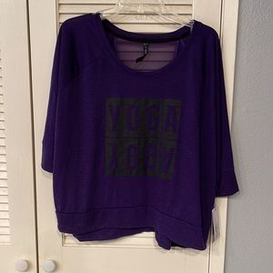 Gaiam yoga graphic purple women’s shirt